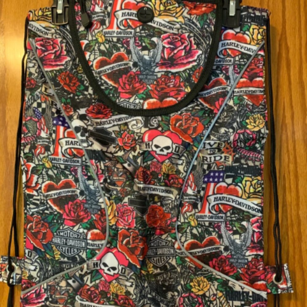 Harley Davidson Backpack floral tattoo design